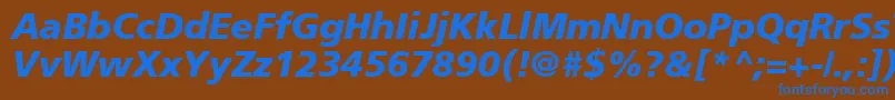 ForeignerBolditalicBolditalic Font – Blue Fonts on Brown Background