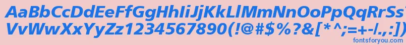 ForeignerBolditalicBolditalic Font – Blue Fonts on Pink Background