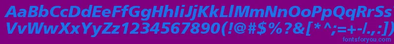 ForeignerBolditalicBolditalic-fontti – siniset fontit violetilla taustalla