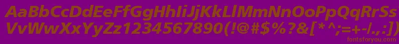 ForeignerBolditalicBolditalic Font – Brown Fonts on Purple Background