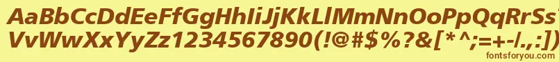 ForeignerBolditalicBolditalic Font – Brown Fonts on Yellow Background