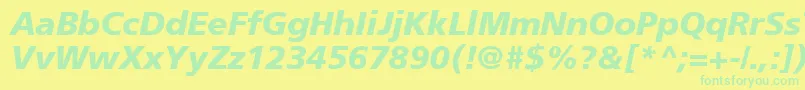 ForeignerBolditalicBolditalic Font – Green Fonts on Yellow Background