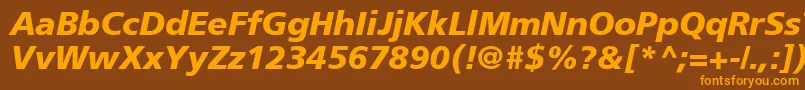 ForeignerBolditalicBolditalic Font – Orange Fonts on Brown Background