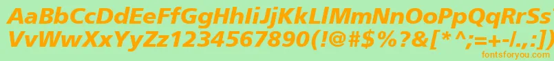 ForeignerBolditalicBolditalic Font – Orange Fonts on Green Background