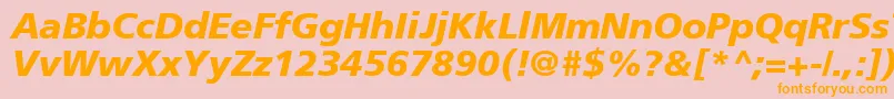 ForeignerBolditalicBolditalic Font – Orange Fonts on Pink Background