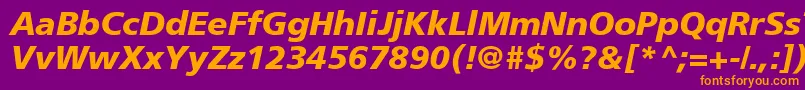 ForeignerBolditalicBolditalic Font – Orange Fonts on Purple Background