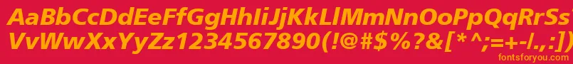 ForeignerBolditalicBolditalic Font – Orange Fonts on Red Background