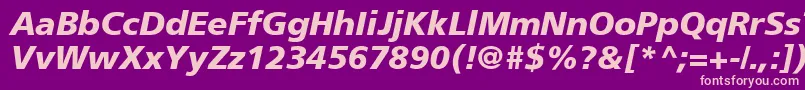 ForeignerBolditalicBolditalic Font – Pink Fonts on Purple Background