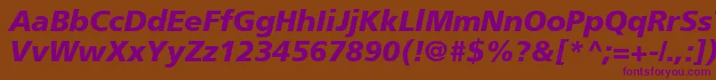 ForeignerBolditalicBolditalic Font – Purple Fonts on Brown Background