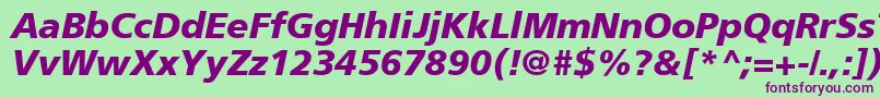 ForeignerBolditalicBolditalic Font – Purple Fonts on Green Background