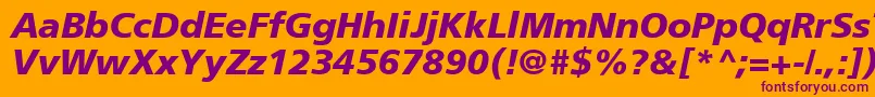 ForeignerBolditalicBolditalic Font – Purple Fonts on Orange Background