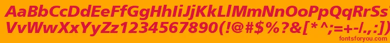 Шрифт ForeignerBolditalicBolditalic – красные шрифты на оранжевом фоне