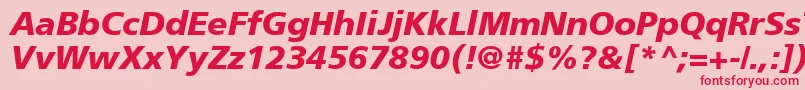 フォントForeignerBolditalicBolditalic – ピンクの背景に赤い文字