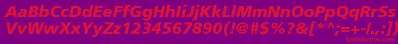 ForeignerBolditalicBolditalic Font – Red Fonts on Purple Background
