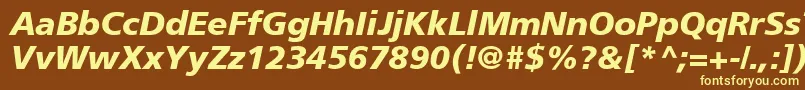ForeignerBolditalicBolditalic Font – Yellow Fonts on Brown Background