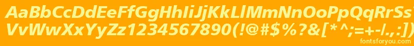 ForeignerBolditalicBolditalic Font – Yellow Fonts on Orange Background