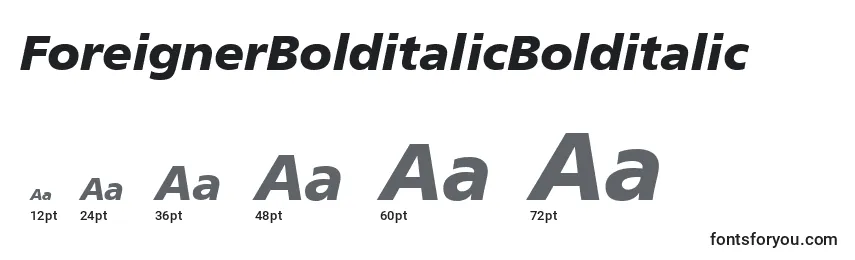 ForeignerBolditalicBolditalic Font Sizes