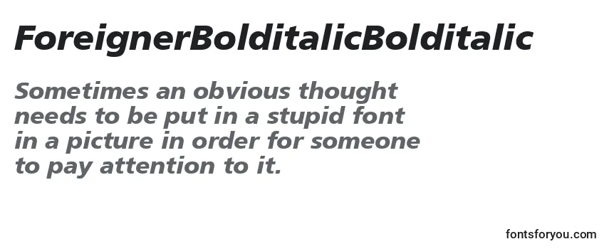 ForeignerBolditalicBolditalic Font