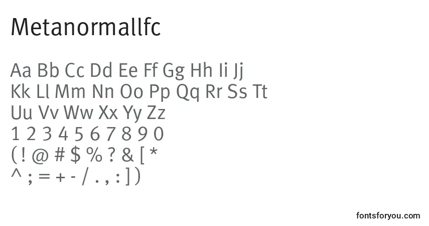 Metanormallfc Font – alphabet, numbers, special characters