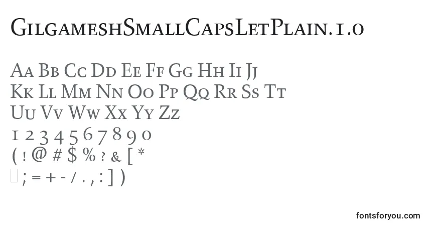 Czcionka GilgameshSmallCapsLetPlain.1.0 – alfabet, cyfry, specjalne znaki
