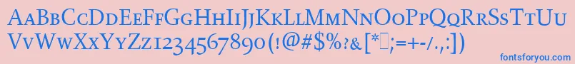 GilgameshSmallCapsLetPlain.1.0 Font – Blue Fonts on Pink Background