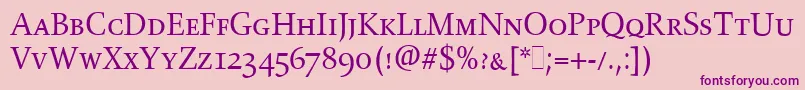 GilgameshSmallCapsLetPlain.1.0 Font – Purple Fonts on Pink Background