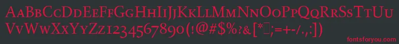 GilgameshSmallCapsLetPlain.1.0 Font – Red Fonts on Black Background