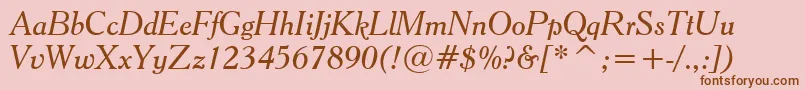 CheltenhamItalicBt Font – Brown Fonts on Pink Background