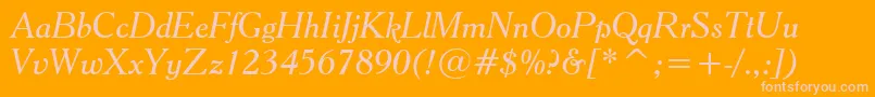 CheltenhamItalicBt Font – Pink Fonts on Orange Background
