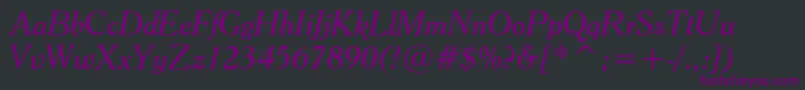 CheltenhamItalicBt Font – Purple Fonts on Black Background