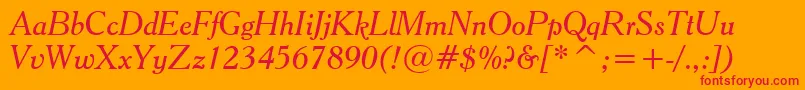CheltenhamItalicBt Font – Red Fonts on Orange Background