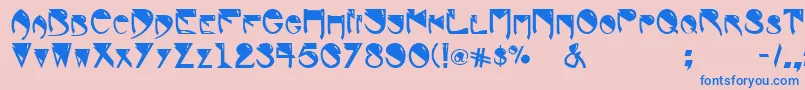 AlienBold Font – Blue Fonts on Pink Background