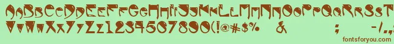 AlienBold Font – Brown Fonts on Green Background