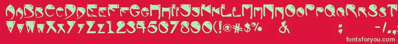 AlienBold Font – Green Fonts on Red Background