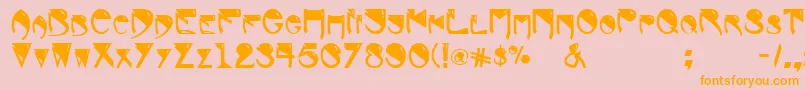 AlienBold Font – Orange Fonts on Pink Background