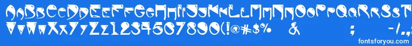 Fonte AlienBold – fontes brancas em um fundo azul