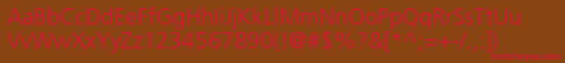 FrutigerLt45Light Font – Red Fonts on Brown Background