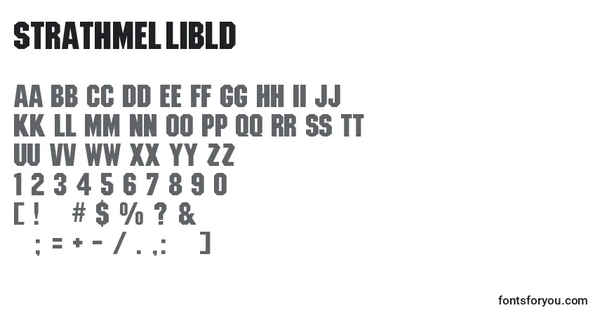 A fonte Strathmellibld – alfabeto, números, caracteres especiais