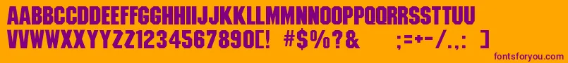 Strathmellibld Font – Purple Fonts on Orange Background