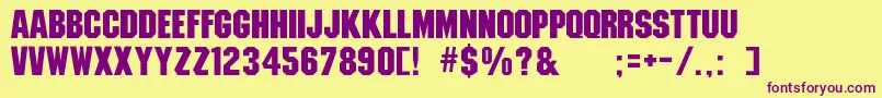 Strathmellibld Font – Purple Fonts on Yellow Background