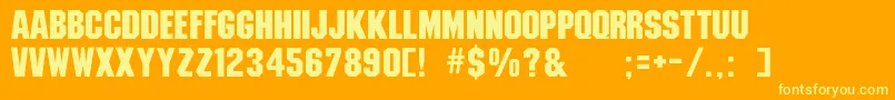 Strathmellibld Font – Yellow Fonts on Orange Background