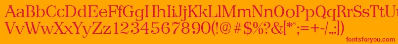 PriamosserialLightRegular-Schriftart – Rote Schriften auf orangefarbenem Hintergrund