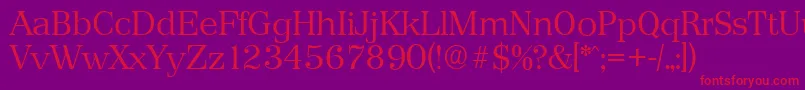 PriamosserialLightRegular Font – Red Fonts on Purple Background