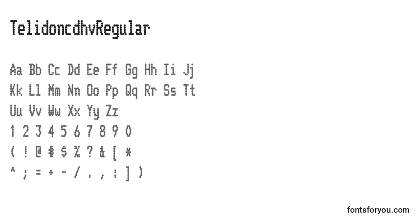 A fonte TelidoncdhvRegular – alfabeto, números, caracteres especiais