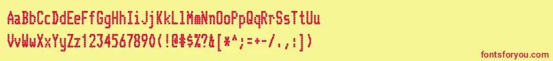 TelidoncdhvRegular Font – Red Fonts on Yellow Background