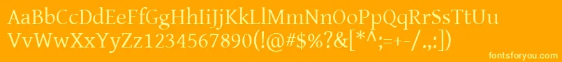 Genr102 Font – Yellow Fonts on Orange Background