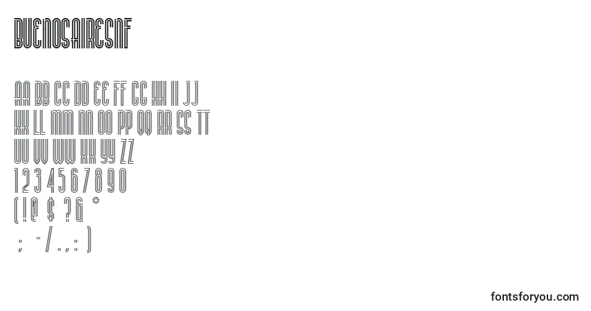 Шрифт Buenosairesnf (109060) – алфавит, цифры, специальные символы