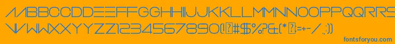 Fonte VerminVibes2White – fontes azuis em um fundo laranja