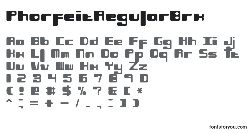 PhorfeitRegularBrkフォント–アルファベット、数字、特殊文字