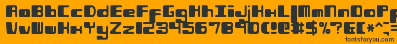 PhorfeitRegularBrk Font – Black Fonts on Orange Background